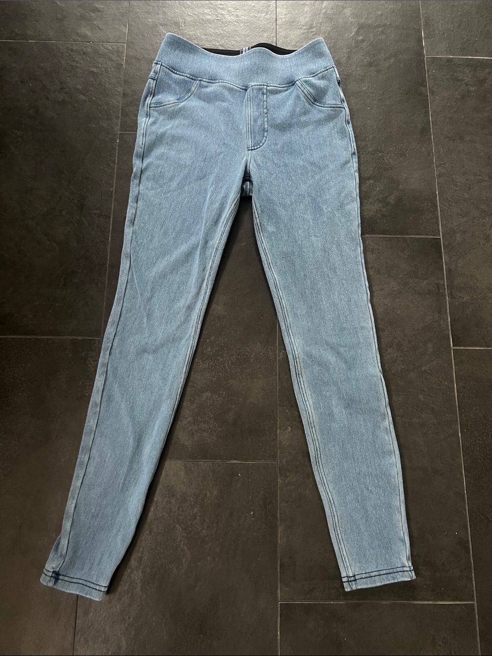 HALARA soft super stretchy Blue Stretch Jeggings skinny leg 7/8 long Small
